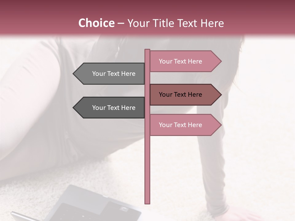 Working Laptop Floor PowerPoint Template