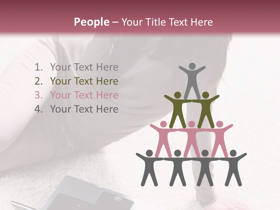 Working Laptop Floor PowerPoint Template