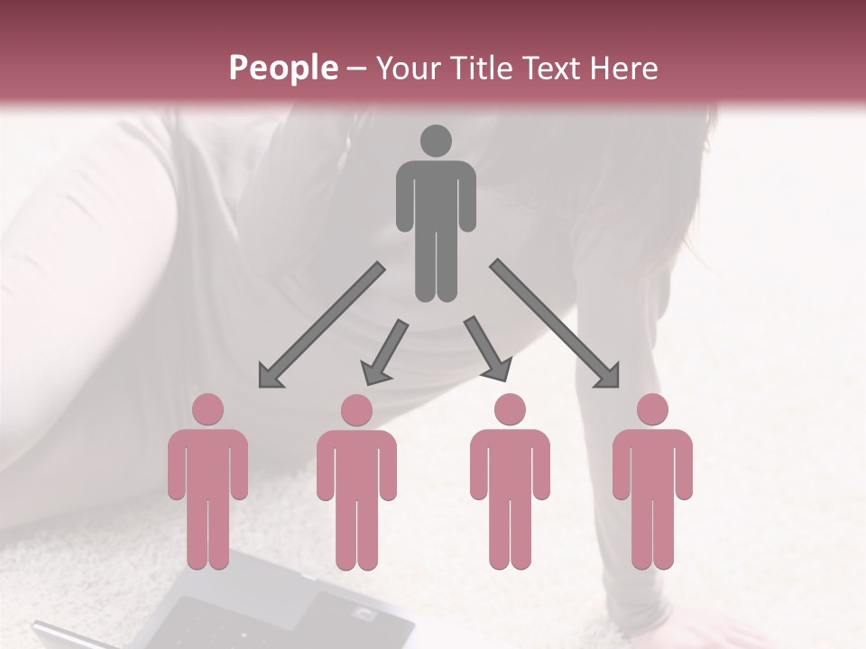 Working Laptop Floor PowerPoint Template