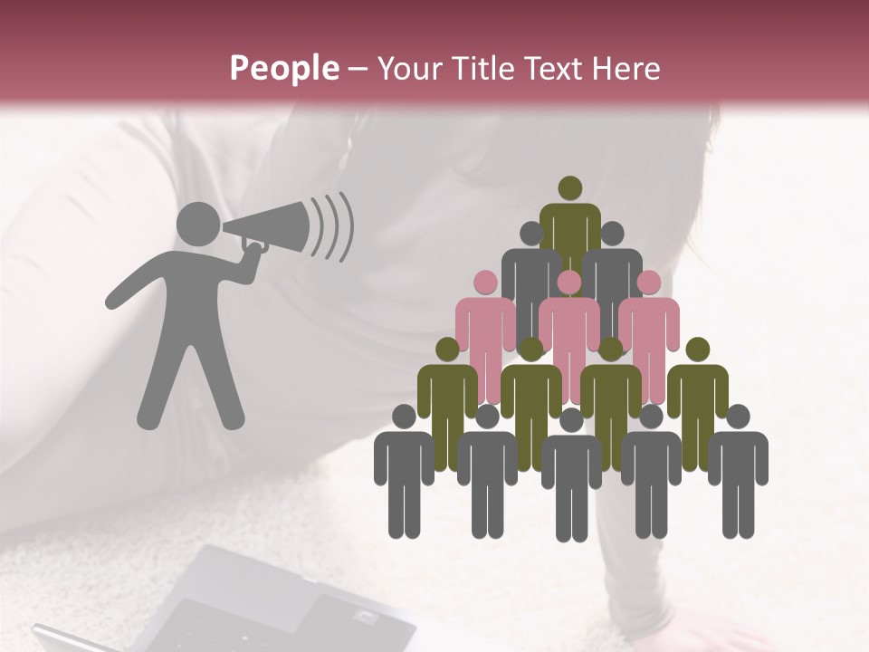 Working Laptop Floor PowerPoint Template