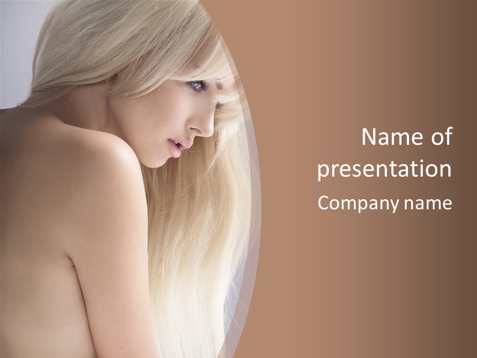 Hair Womanly Girl PowerPoint Template