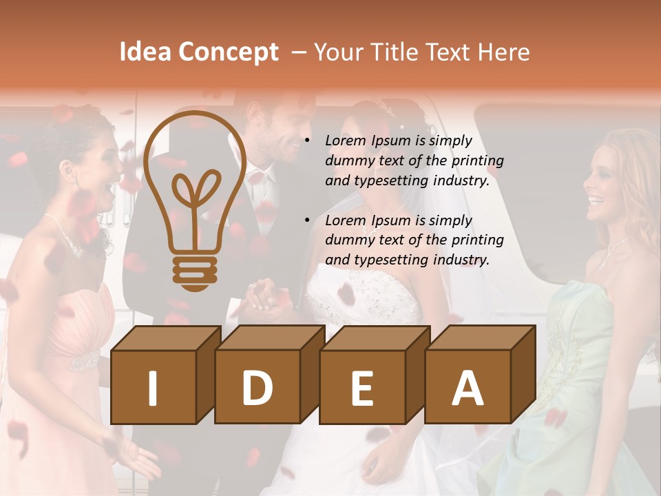 Groom Smiling Girl PowerPoint Template