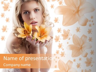 Isolated Floral Pretty PowerPoint Template