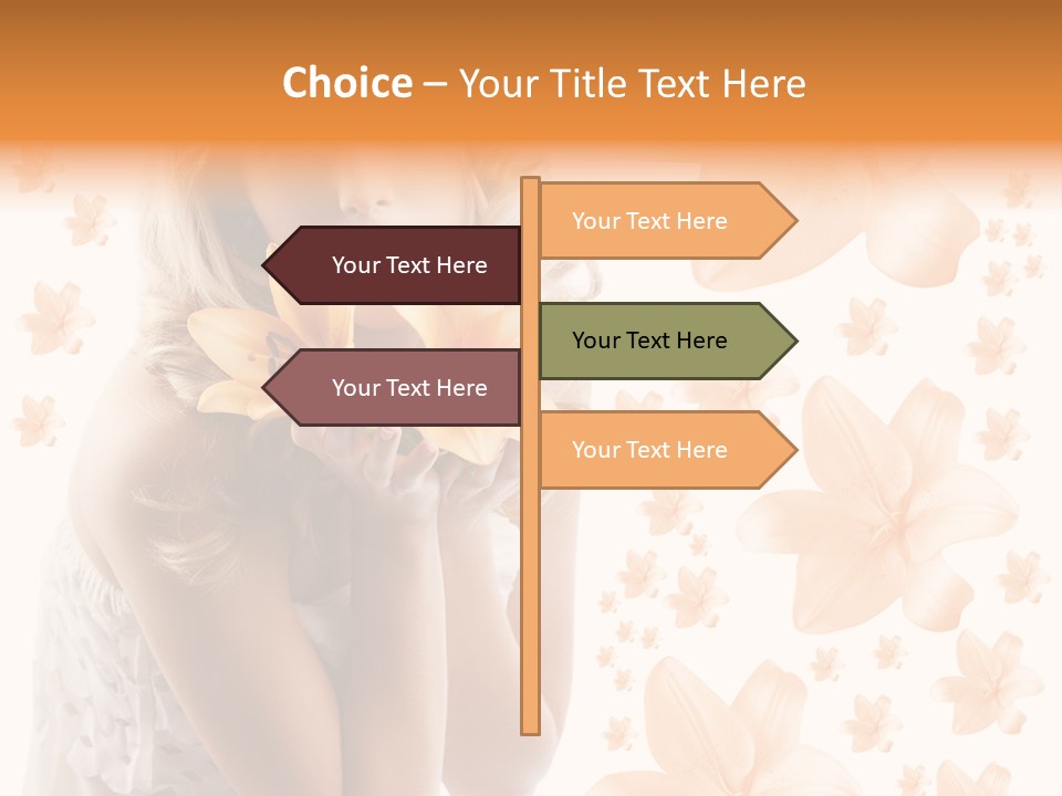 Isolated Floral Pretty PowerPoint Template