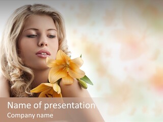 Health Cute Lady PowerPoint Template