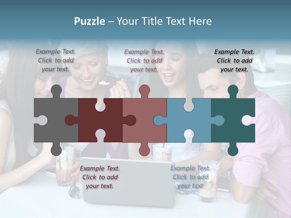 Food Friends Laptop PowerPoint Template