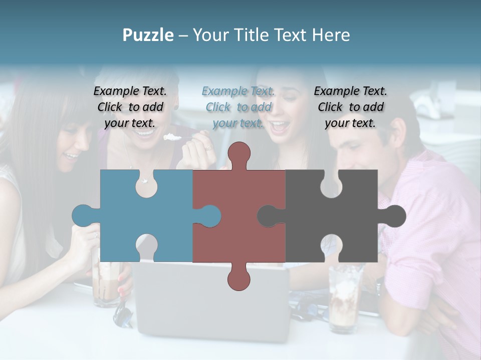 Food Friends Laptop PowerPoint Template