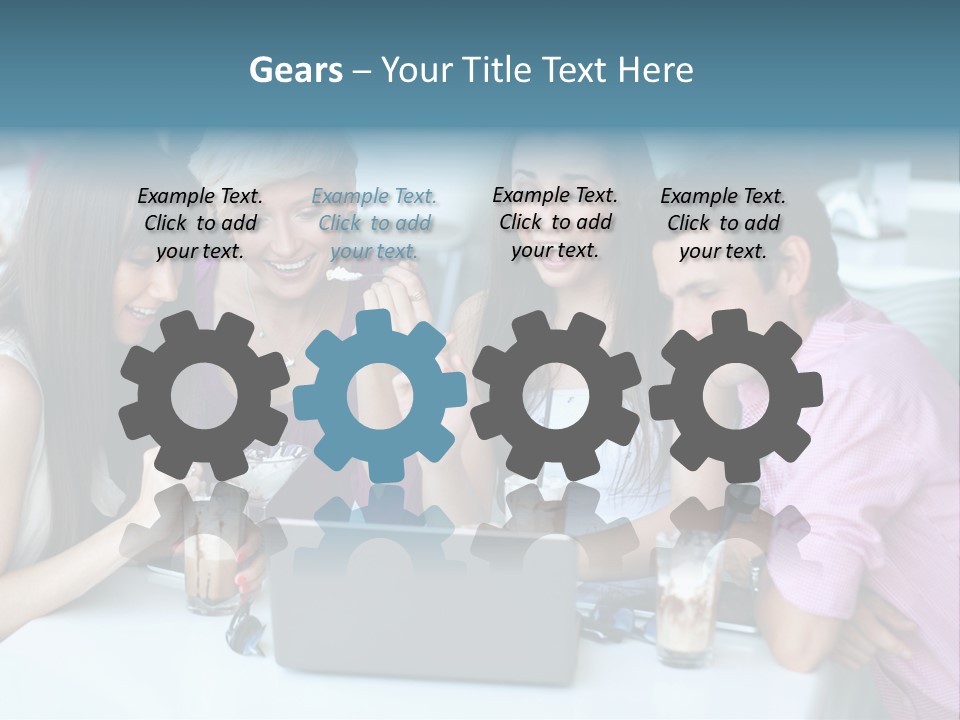 Food Friends Laptop PowerPoint Template