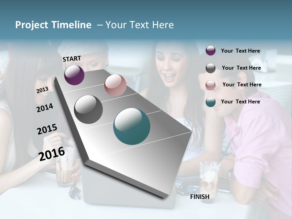 Food Friends Laptop PowerPoint Template