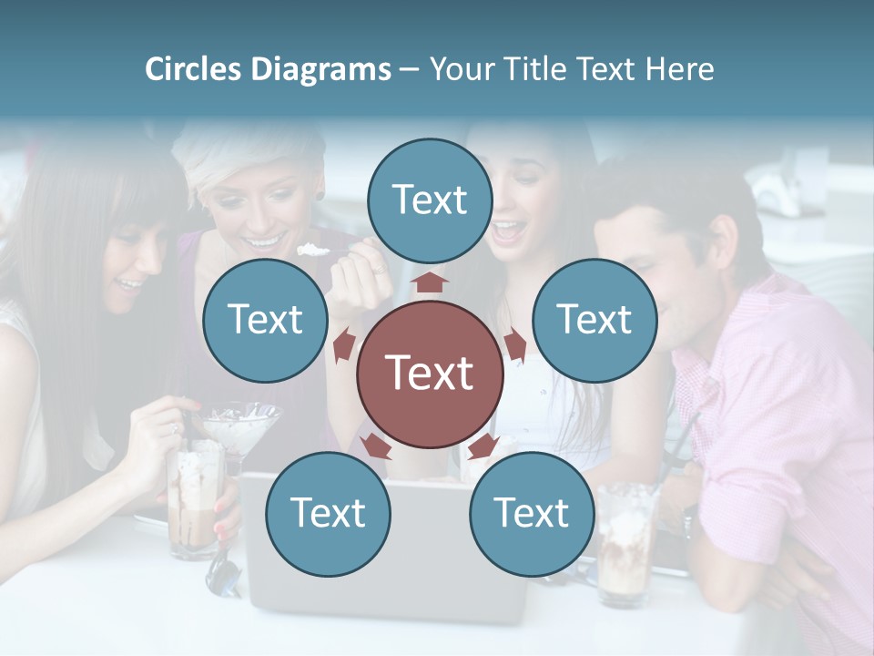 Food Friends Laptop PowerPoint Template