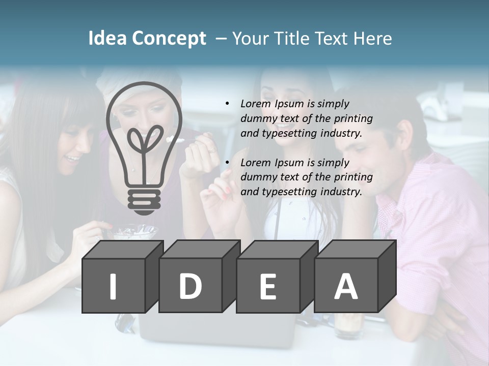 Food Friends Laptop PowerPoint Template