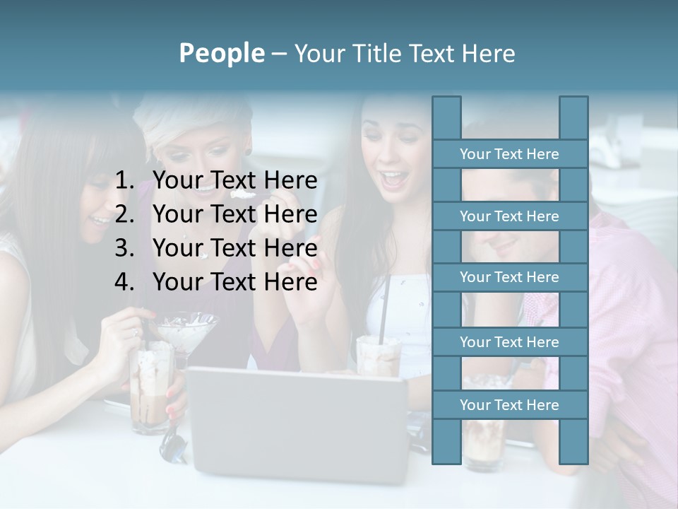 Food Friends Laptop PowerPoint Template