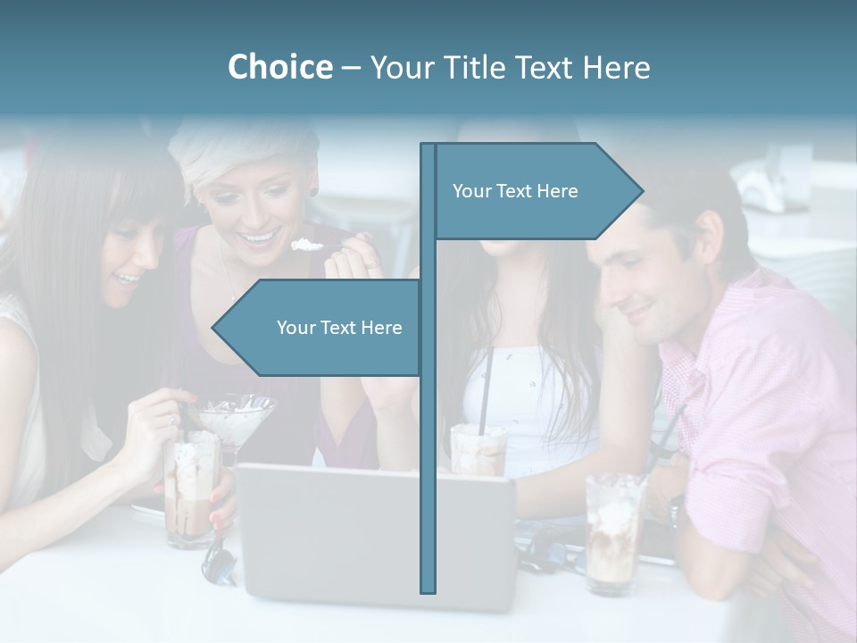 Food Friends Laptop PowerPoint Template