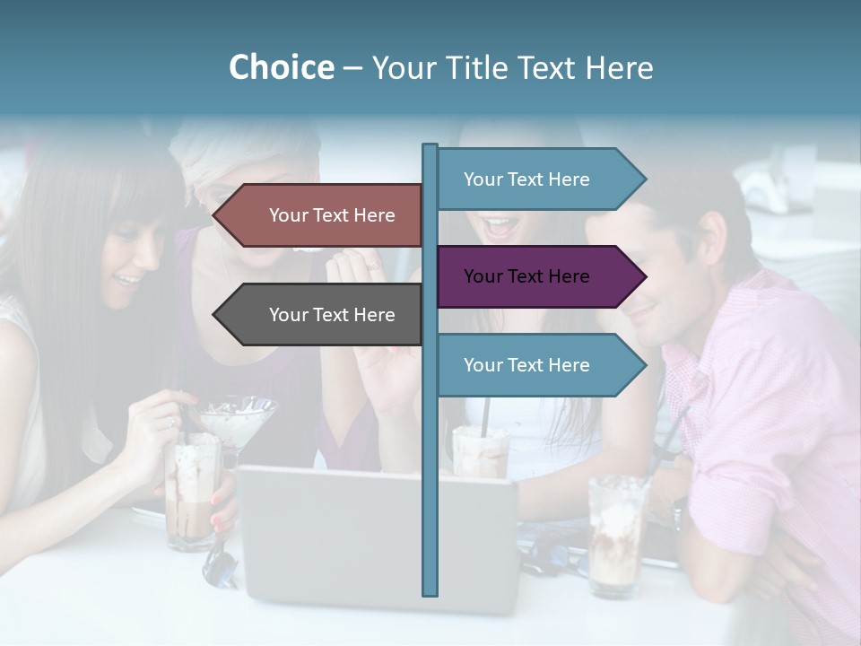 Food Friends Laptop PowerPoint Template