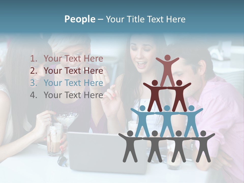 Food Friends Laptop PowerPoint Template