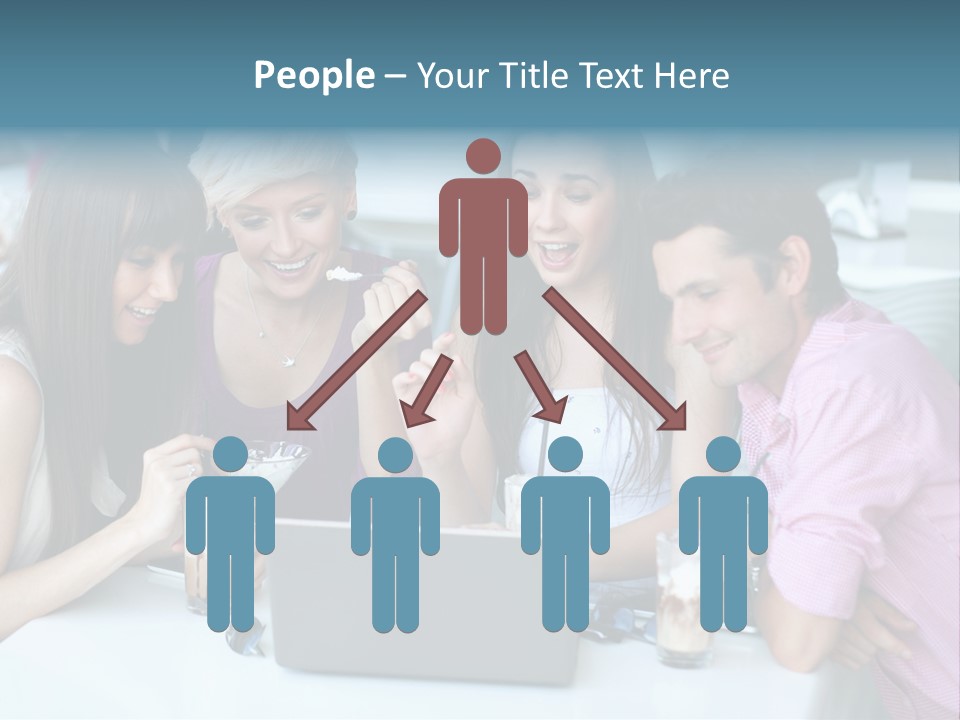 Food Friends Laptop PowerPoint Template