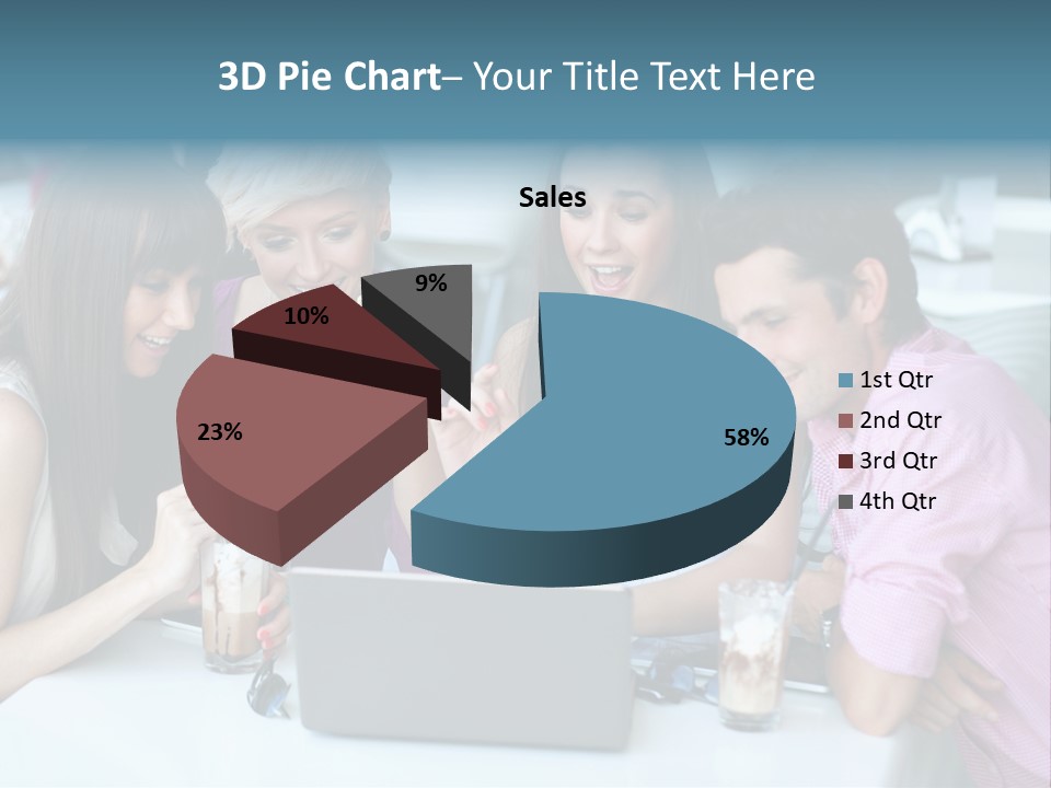 Food Friends Laptop PowerPoint Template