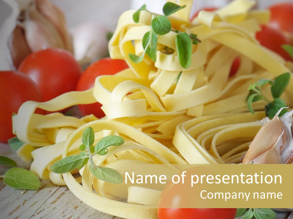 Tasty Macaroni Garlic PowerPoint Template