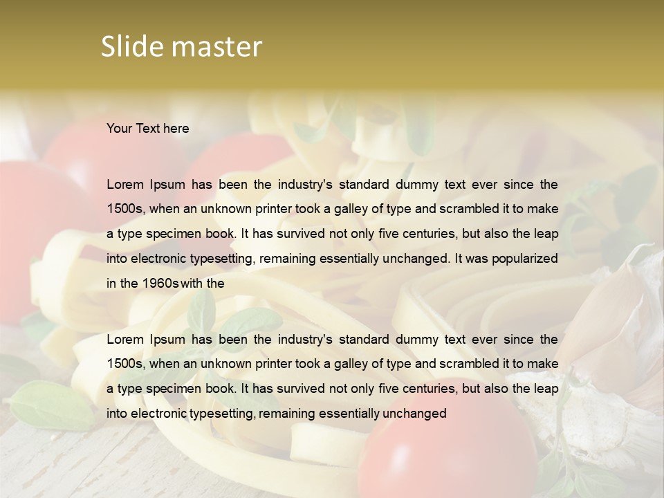 Tasty Macaroni Garlic PowerPoint Template