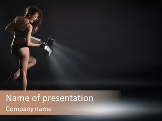 Sensual Female Lamp PowerPoint Template