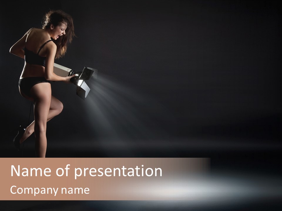 Sensual Female Lamp PowerPoint Template