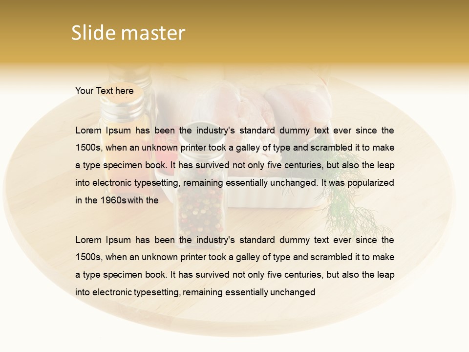 White Bbq Meat PowerPoint Template