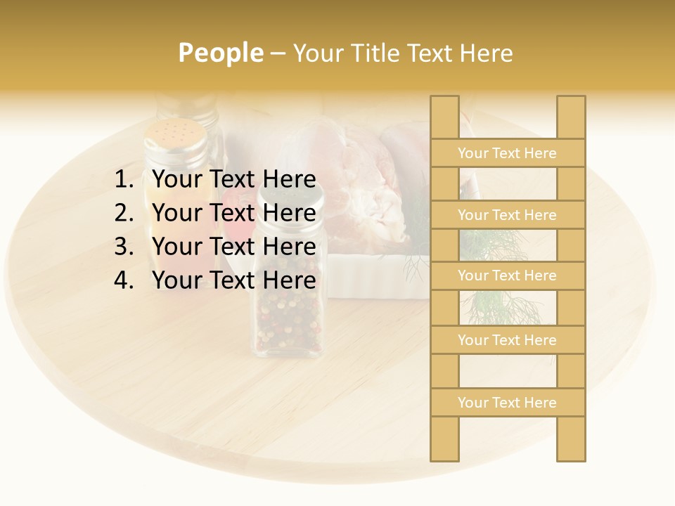 White Bbq Meat PowerPoint Template