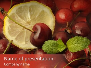 Frutto Amarena Dessert PowerPoint Template