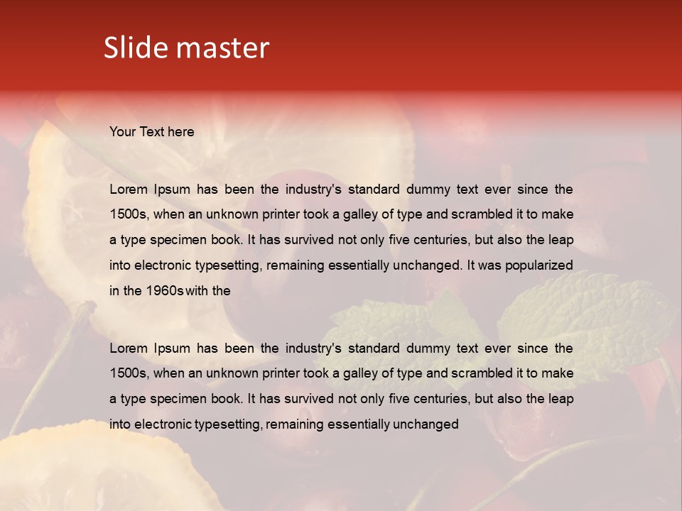 Frutto Amarena Dessert PowerPoint Template