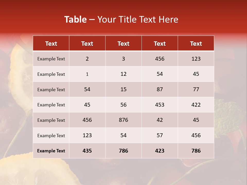 Frutto Amarena Dessert PowerPoint Template