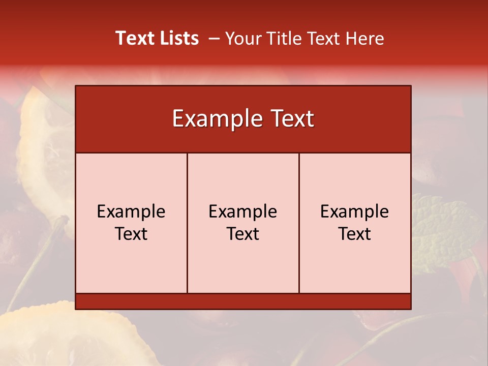 Frutto Amarena Dessert PowerPoint Template