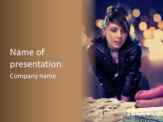 Surprised Woman Money PowerPoint Template