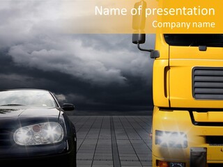 Auto Transport Sattelschlepper PowerPoint Template