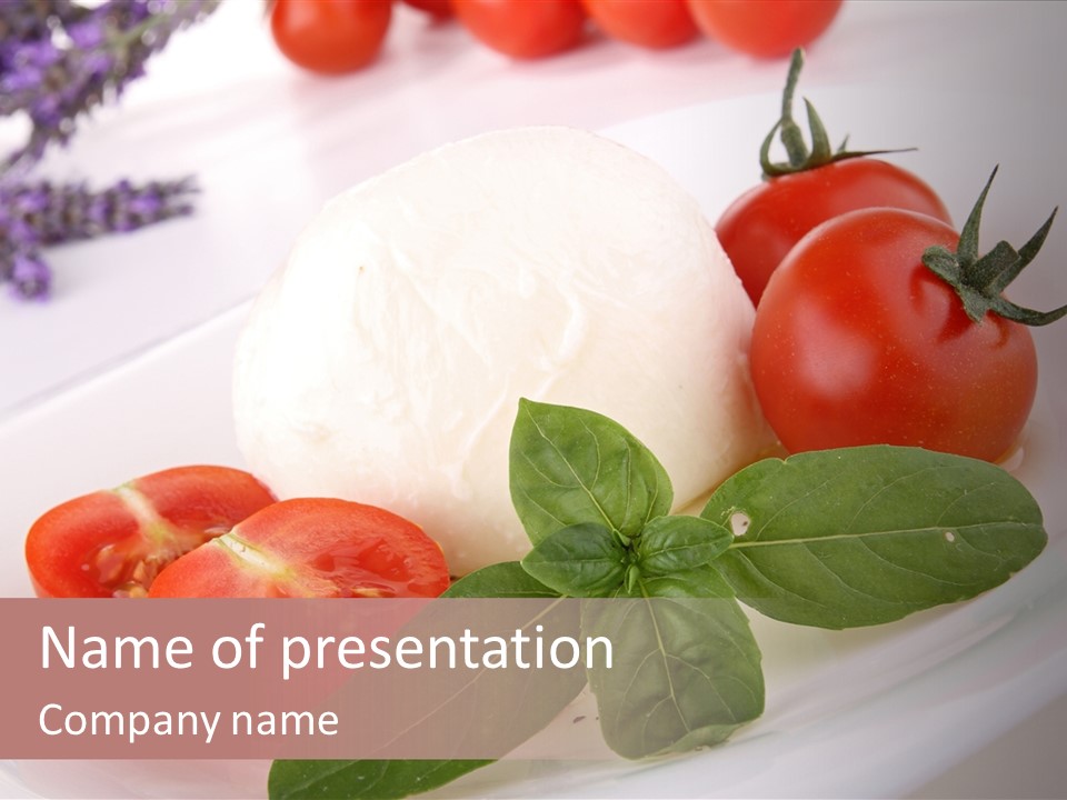 Cuisine Mozza Basilic PowerPoint Template