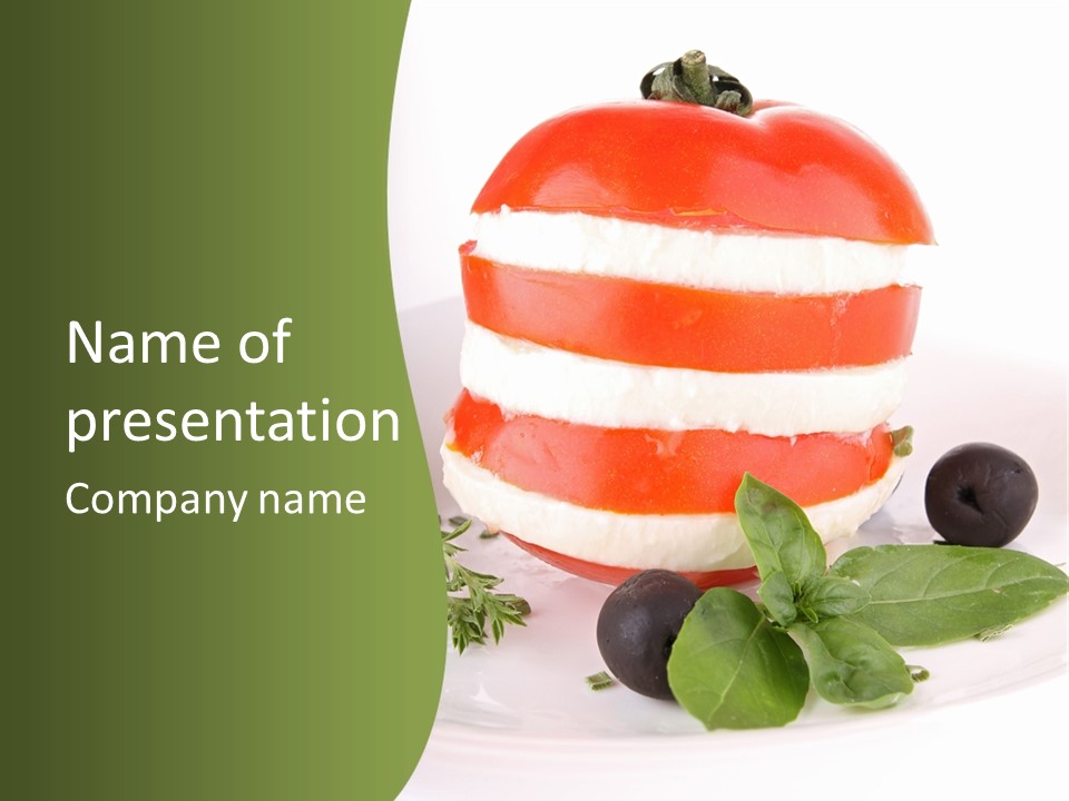 Feuillet Entr Mozzarella PowerPoint Template