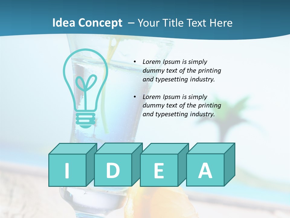 Drink Ocean Cocktail PowerPoint Template