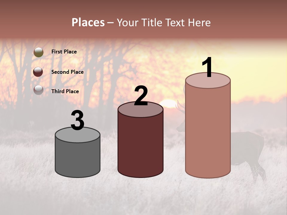 Orange Heather Red Deer PowerPoint Template