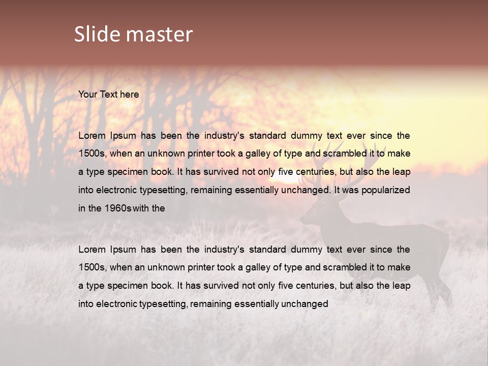 Orange Heather Red Deer PowerPoint Template