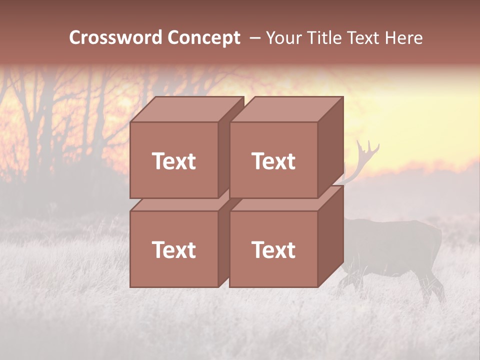 Orange Heather Red Deer PowerPoint Template