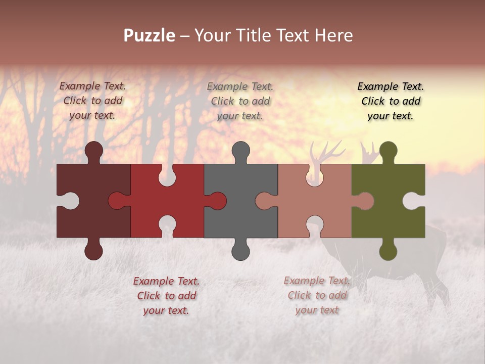 Orange Heather Red Deer PowerPoint Template