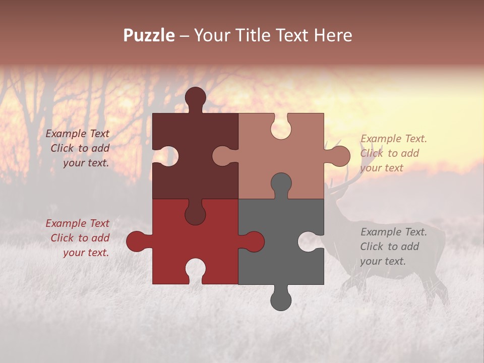 Orange Heather Red Deer PowerPoint Template