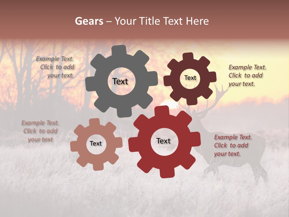 Orange Heather Red Deer PowerPoint Template