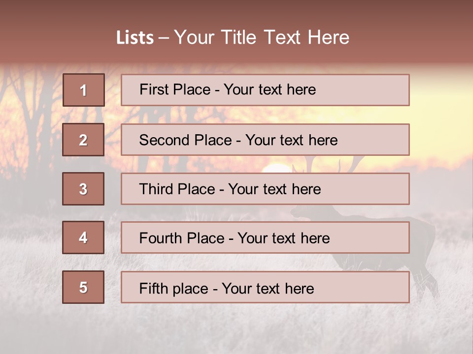 Orange Heather Red Deer PowerPoint Template