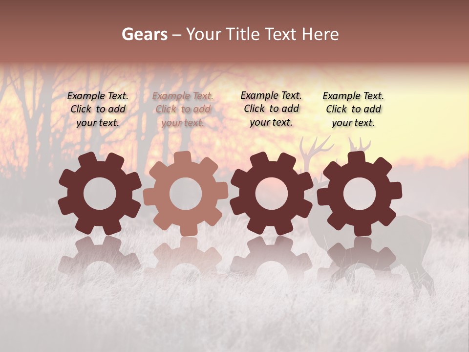 Orange Heather Red Deer PowerPoint Template