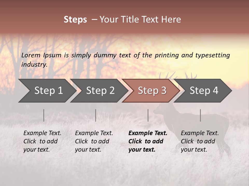 Orange Heather Red Deer PowerPoint Template