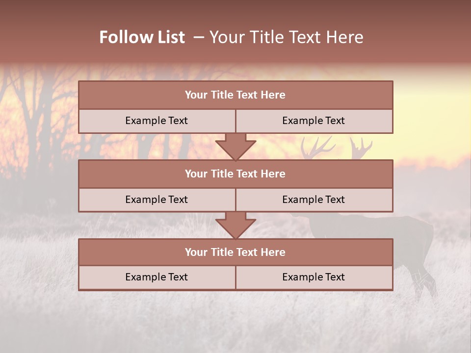Orange Heather Red Deer PowerPoint Template