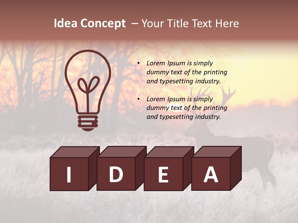 Orange Heather Red Deer PowerPoint Template