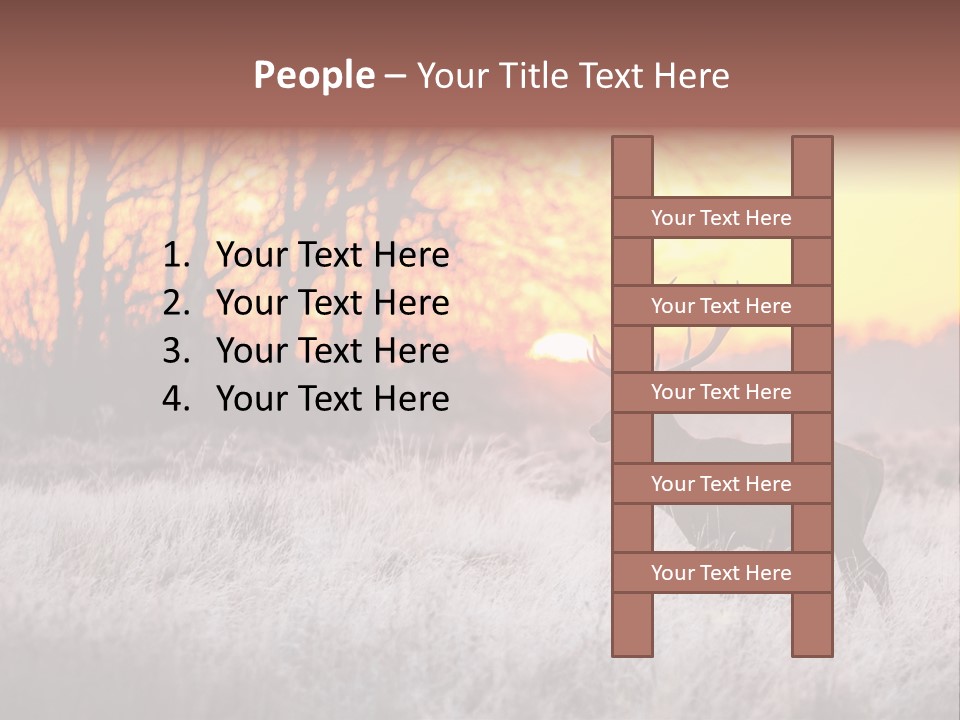 Orange Heather Red Deer PowerPoint Template