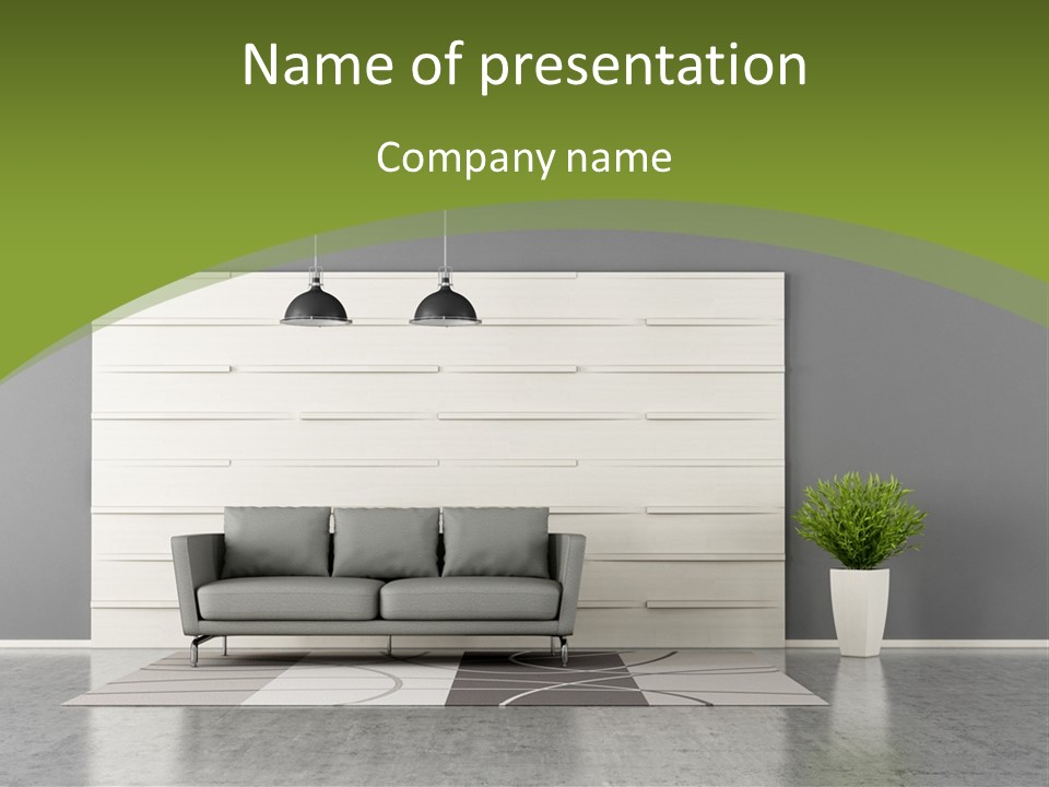 White Comfort Livingroom PowerPoint Template