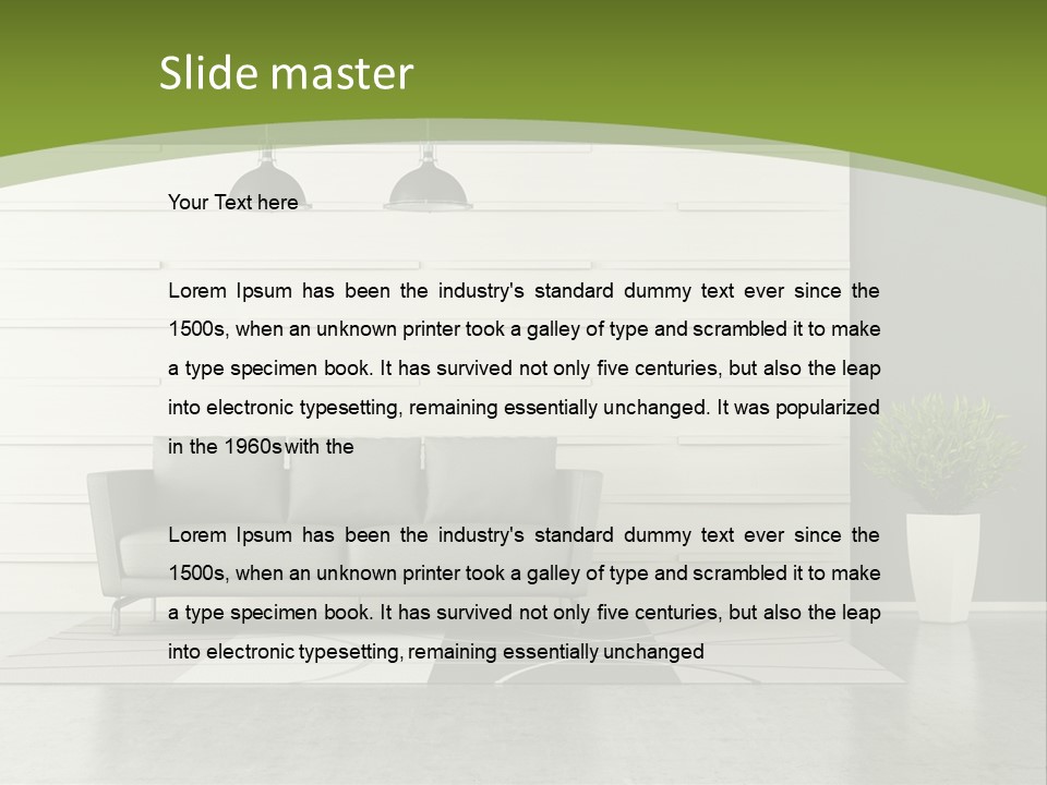 White Comfort Livingroom PowerPoint Template